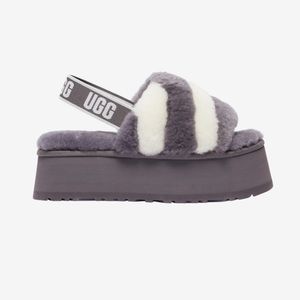 UGG DISCO SLIDE grey and white size 9